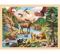 Puzzle in legno GOKI Natura Selvaggia del Nord America 96 pezzi