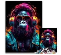 Puzzle in legno Gorilla Hop da 1000 pezzi, decorazione fai da te, sfida per il cervello, per adulti, famiglia, regalo di Natale 50x75cm/19,68x29,52 pollici