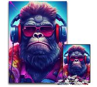 Puzzle in legno "Gorilla Hop" da 1000 pezzi per adolescenti, serata di giochi in famiglia, idea regalo stimolante per la mente, 50x75CM/19,68x29,52 pollici