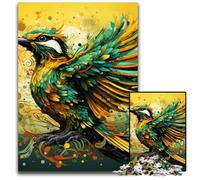 Puzzle in legno "Green Sparrow" da 1000 pezzi per adulti, ideale per adolescenti e collezionisti, regalo da viaggio, attività per famiglie, 50x75CM/19,68x29,52 pollici