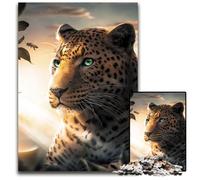 Puzzle in legno "Il leopardo e la vespa" da 1000 pezzi, regalo perfetto per la festa della mamma, compleanni, Natale, 50x75CM/19,68x29,52 pollici.