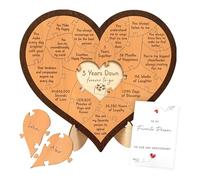 Puzzle in legno intagliato a forma di cuore, souvenir per coppie che segnano il loro amore 1 anno/3 ° anniversario decorazioni per la casa e il desktop