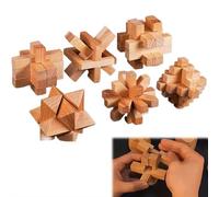 Puzzle in legno Lu Ban Lock, rompicapo tradizionale, piccolo puzzle in legno 3D Kong-ming Lock IQ test giocattolo per adolescenti e adulti per alleviare lo stress, pensiero logico e sviluppo della