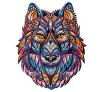Puzzle in Legno Lupo 100 Pezzi - Puzzle Natura in Legno Colorato per Adulti & Bambini - Forme Uniche, Gioco Rilassante & Idea Regalo, 24,5 × 20 cm (Lupo)