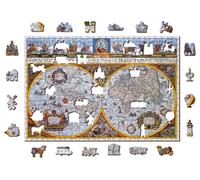 Puzzle in legno Mappa antica 2v1