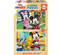Puzzle in legno Mickey e Minnie 2×16 pezzi