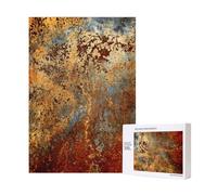 Puzzle in legno moderno astratto con inchiostro schizzato e lamina d'oro e ruggine da 300 pezzi per il divertimento di tutta la famiglia.