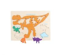 Puzzle in legno multistrato per bambini, puzzle in legno con motivo zootier, puzzle educativo per imparare la forma dell'alfabeto, dinosauri animali