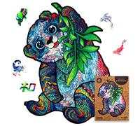 Puzzle in legno originali UNIDRAGON - Serious Panda 318 pezzi King Size 12,2""""x16,1"""" Splendida confezione regalo Forma unica Il miglior regalo p