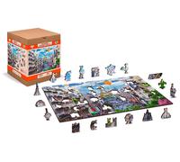 Puzzle in legno città affollata 2 in 1
