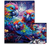 Puzzle in legno per adulti, 1000 pezzi, a forma di pappagallo colorato, rompicapo impegnativo per adolescenti, divertente serata di giochi in famiglia, 50x75CM/19,68x29,52 pollici
