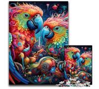 Puzzle in legno per adulti, 1000 pezzi, a forma di pappagallo colorato, rompicapo impegnativo per adolescenti, divertente serata di giochi in famiglia, 50x75CM/19,68x29,52 pollici