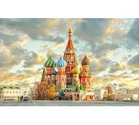 Puzzle In Legno Per Adulti 1000 Pezzi, Il Tempio Sulla Piazza Rossa Di Mosca Puzzle 3D 75X50Cm