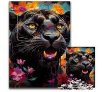 Puzzle in legno per adulti, 1000 pezzi, motivo leopardo nero, gioco decorativo fai da te, stimolante per la mente, giocattolo interattivo per famiglie, 50x75CM/19,68x29,52 pollici