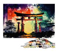 Puzzle in legno per adulti, 1000 pezzi, raffigurante il cancello di Torii giapponese, rompicapo impegnativo per adolescenti, divertente serata di giochi in famiglia, 50x75CM/19,68x29,52 pollici.