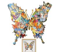 Puzzle in legno per adulti, 162 o 118 pezzi, puzzle a forma di farfalla, puzzle interattivo, in legno, per feste, riunioni, apprendimento prescolare, casa, famiglia, allenamento del cervello, hobby