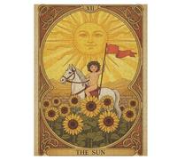 Puzzle in legno per adulti, 35/70/120/200/300/500/1000 pezzi - Puzzle verticale artistico dei tarocchi del sole - Legno di pioppo di alta qualità con partizione per lettere - Decorazione da parete fai