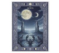 Puzzle in legno per adulti, 35/70/120/200/300/500/1000 pezzi - Puzzle verticale per tarocchi con luna - Legno di pioppo di alta qualità con partizione per lettere - Decorazione da parete fai da te