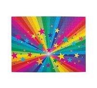 Puzzle in legno per adulti, 500 pezzi, con arcobaleno e stelle, raggi e coriandoli, per anziani