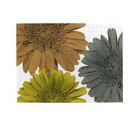 Puzzle in legno per adulti, 500 pezzi, con colori moderni autunnali, gerbere e margherite floreali - Puzzle in legno per adulti e anziani