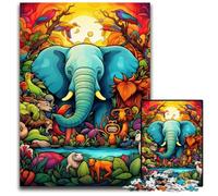 Puzzle in legno per adulti Art Elephant 1000 pezzi, gioco decorativo fai da te, stimolante per la mente, giocattolo interattivo per famiglie, 50x75CM/19,68x29,52 pollici