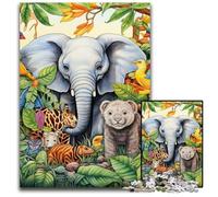 Puzzle in legno per adulti Art Elephant 1000 pezzi, gioco decorativo fai da te, stimolante per la mente, giocattolo interattivo per famiglie, 50x75CM/19,68x29,52 pollici