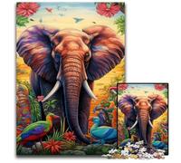 Puzzle in legno per adulti Art Elephant 1000 pezzi, gioco decorativo fai da te, stimolante per la mente, giocattolo interattivo per famiglie, 50x75CM/19,68x29,52 pollici