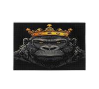 Puzzle in legno per adulti con corona di gorilla, 1000 pezzi, 29,5 x 19,7 cm