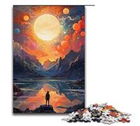 Puzzle in legno per adulti con dipinto astratto di stelle e cielo Puzzle in legno da 1000 pezzi Regalo creativo per adolescenti e adulti