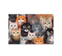 Puzzle in legno per adulti con gatti colorati carini 1000 pezzi puzzle per adulti 29,5 × 19,7 cm