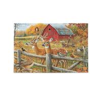 Puzzle in legno per adulti con scena autunnale per la famiglia, 1000 pezzi, 29,5 × 19,17,8 cm