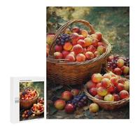 Puzzle in legno per adulti, con stampa della raccolta di frutta, per adulti, con una bella scatola
