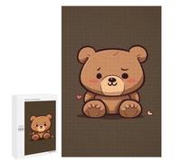 Puzzle in legno per adulti, con stampa di orsetti marroni, per adulti, viene fornito con una bella scatola