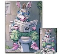 Puzzle in legno per adulti Donkey Go Toilet 1000 pezzi, puzzle in legno per adulti, per adolescenti e famiglie, gioco rompicapo fai da te, regalo, 50x75CM/19,68x29,52 pollici