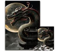 Puzzle in legno per adulti, drago cinese antico, 1000 pezzi, gioco interattivo per famiglie, decorazione fai da te per la casa, sfida per il cervello, regalo 50x75CM/19,68x29,52 pollici