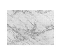 Puzzle in legno per adulti, elegante, chic, bianco, grigio, argento, glitter, marmo, 500 pezzi, per anziani