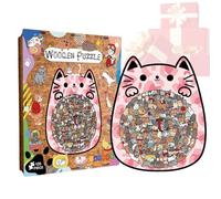 Puzzle In Legno Per Adulti - Giocattoli Educativi a Forma di Gatto per la Prima Infanzia | Puzzle di Animali in Legno per Bambini | Donne, Uomini, Bambini, Ragazzi, Ragazze, Adolescenti