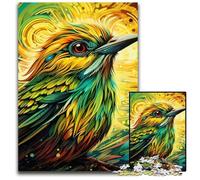 Puzzle in legno per adulti Green Sparrow da 1000 pezzi, gioco decorativo fai da te stimolante, giocattolo interattivo per famiglie, 50x75CM/19,68x29,52 pollici