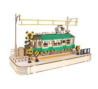 Puzzle in legno per adulti, kit per la costruzione di modelli di tram | Modello classico del tram urbano - Kit di costruzione di modelli di assemblaggio di giocattoli educativi, decorazione