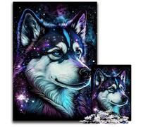 Puzzle in legno per adulti Magic Husky da 1000 pezzi, attività divertente per tutta la famiglia, sfida per il cervello, regalo perfetto per adolescenti, 50x75CM/19,68x29,52 pollici.
