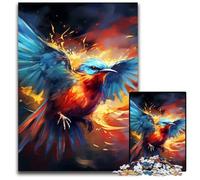 Puzzle in legno per adulti, motivo: fenice colorata, 1000 pezzi, decorazione per la casa, gioco rompicapo per adolescenti e interazione familiare, 50x75CM/19,68x29,52 pollici.