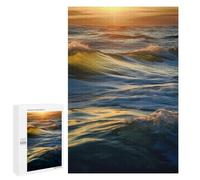 Puzzle in legno per adulti, motivo: onde dell'oceano all'alba, puzzle per adulti, viene fornito con una bella scatola