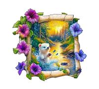 Puzzle in legno per adulti, motivo: orsetti della foresta, 185 pezzi, confezione regalo, decorazione da parete (adulti/bambini)