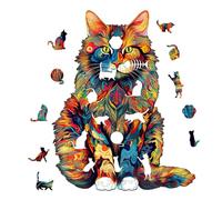 Puzzle in legno per adulti,Puzzle con gatti - in legno di gatto, con animali per adulti e bambini, puzzle in unici a forma di gatto per amici di famiglia