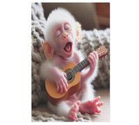 Puzzle in Legno Per Adulti, Puzzles in Legno Da 1000 Pezzi - Cute Monkey A Tema Regalo Decorazione Da Parete 78×53cm