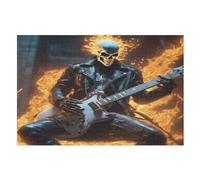 Puzzle in Legno Per Adulti, Puzzles in Legno Da 1000 Pezzi - Guitar Skeleton Man A Tema Regalo Decorazione Da Parete (75×50cm)