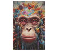 Puzzle in Legno Per Adulti, Puzzles in Legno Da 1000 Pezzi - Monkey A Tema Regalo Decorazione Da Parete 78×53cm