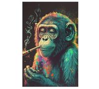 Puzzle in Legno Per Adulti, Puzzles in Legno Da 1000 Pezzi - Monkey A Tema Regalo Decorazione Da Parete 78×53cm