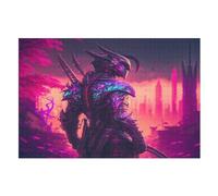 Puzzle in Legno Per Adulti, Puzzles in Legno Da 1000 Pezzi - Neon Warrior A Tema Regalo Decorazione Da Parete (75×50cm)