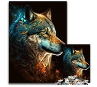 Puzzle in legno per adulti Wolf Cyber da 1000 pezzi, perfetto per la casa o l'ufficio, ideale come regalo di Natale, 50x75cm/19,68x29,52 pollici